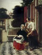 Pieter de Hooch Mirstress and Maid Sweden oil painting artist